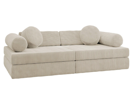 Canapé droit 2 places en velours côtelé Ines