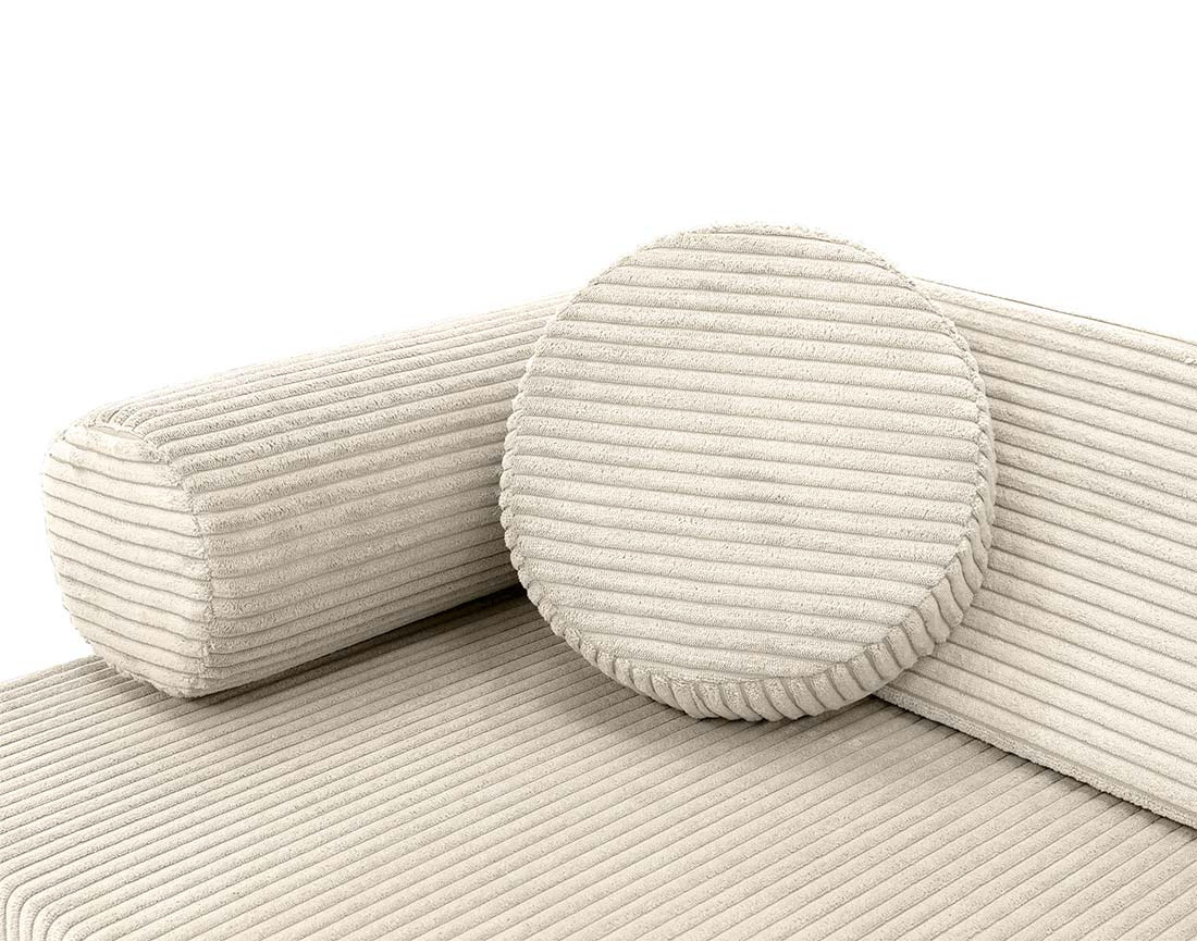 Canapé droit 2 places en velours côtelé Ines