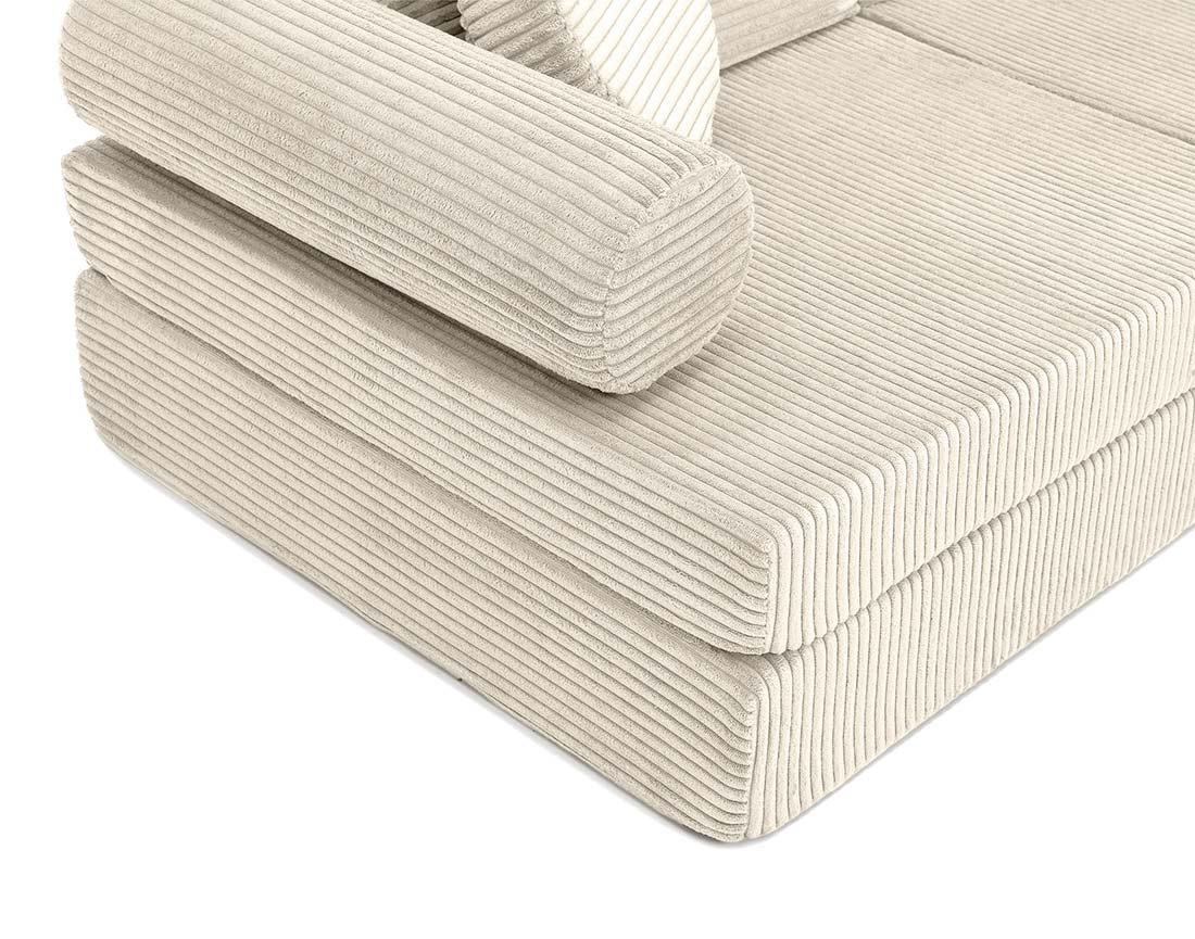 Canapé droit 2 places en velours côtelé Ines