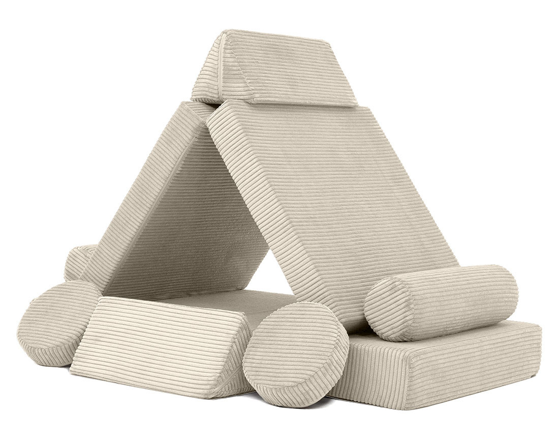 Canapé droit 2 places en velours côtelé Ines