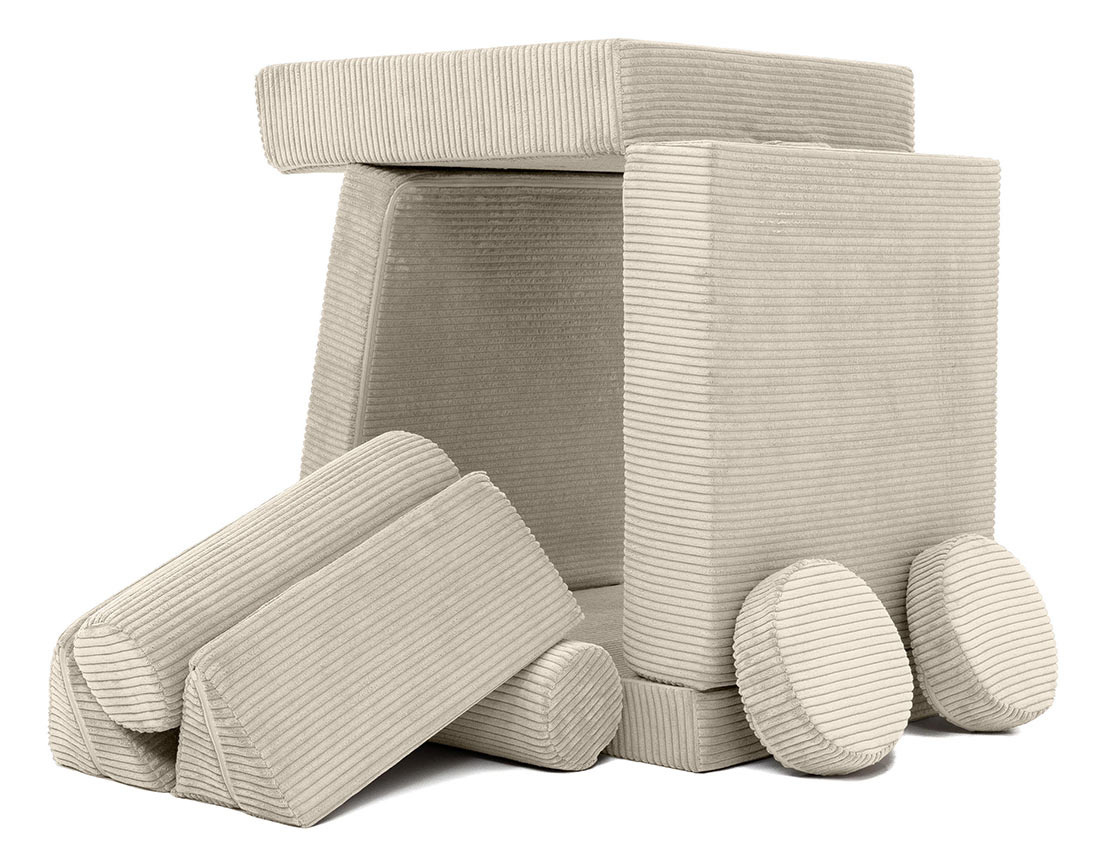 Canapé droit 2 places en velours côtelé Ines