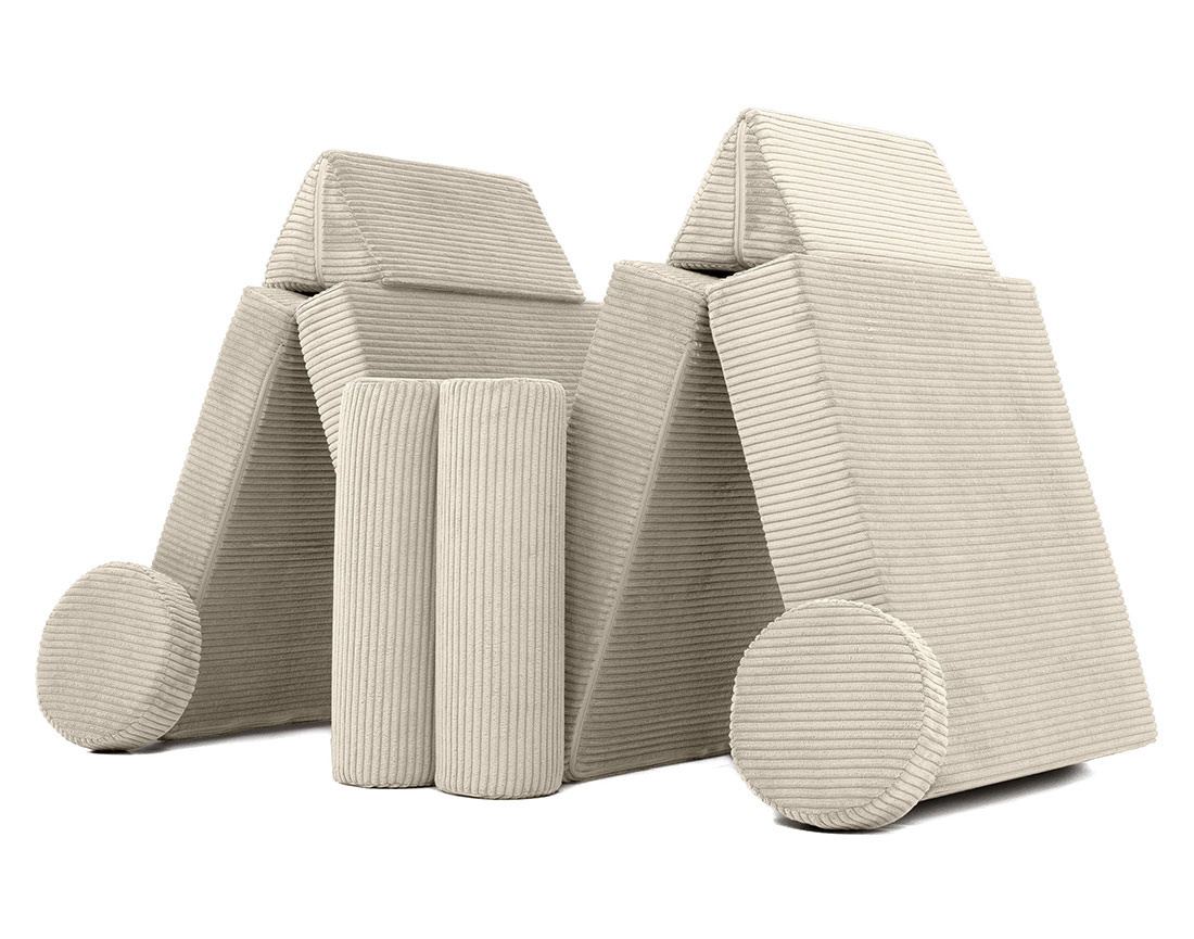 Canapé droit 2 places en velours côtelé Ines