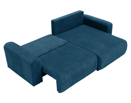 Canapé d'angle réversible 4 places convertible avec coffre en velours côtelé Naomi