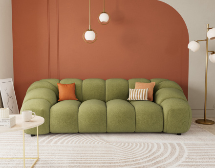 Canapé 3 places en velours texturé Ava