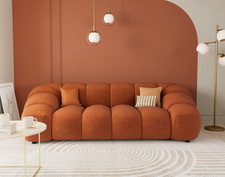 Canapé 3 places en velours texturé Ava