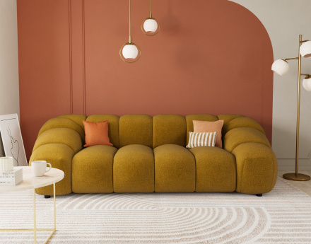 Canapé 3 places en velours texturé Ava