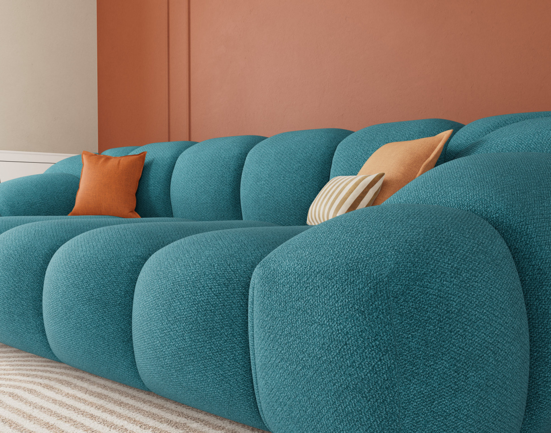 Canapé 3 places en velours texturé Ava