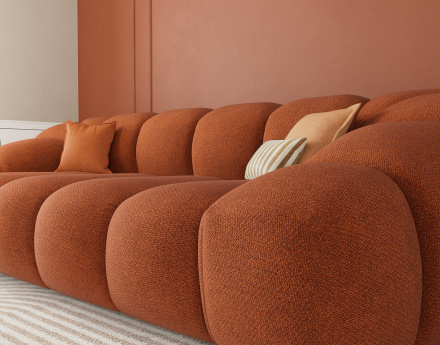 Canapé 3 places en velours texturé Ava