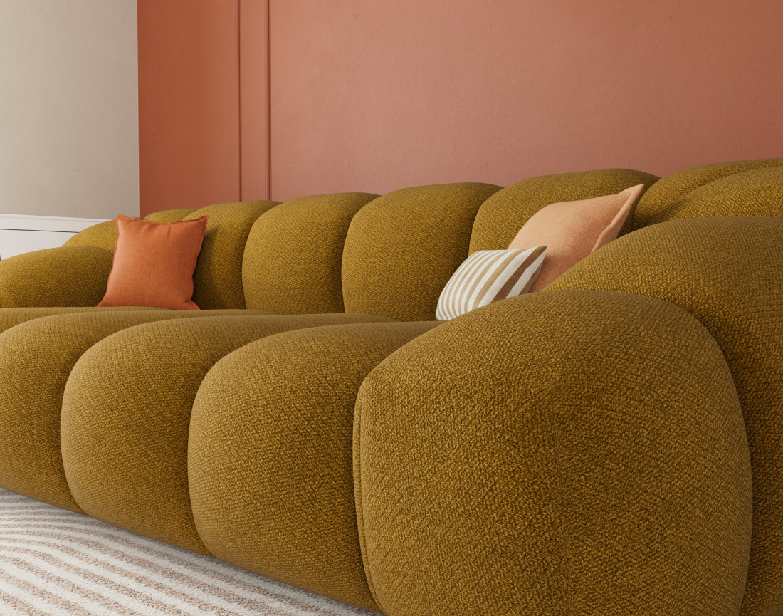 Canapé 3 places en velours texturé Ava