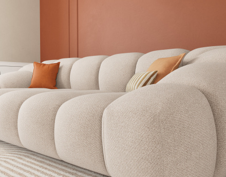 Canapé 3 places en velours texturé Ava