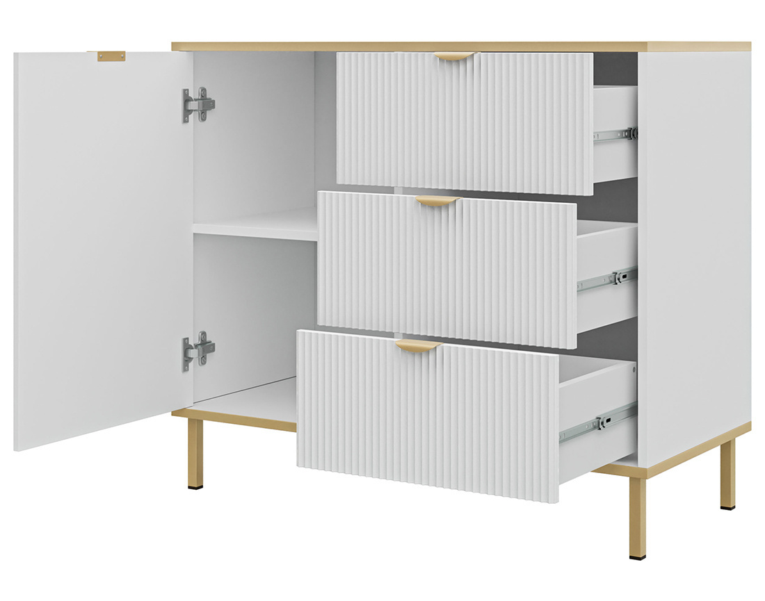 Buffet bas 91 cm 3 tiroirs et 1 porte Hope
