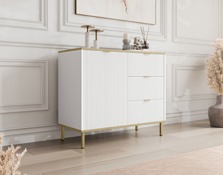 Buffet bas 91 cm 3 tiroirs et 1 porte Hope