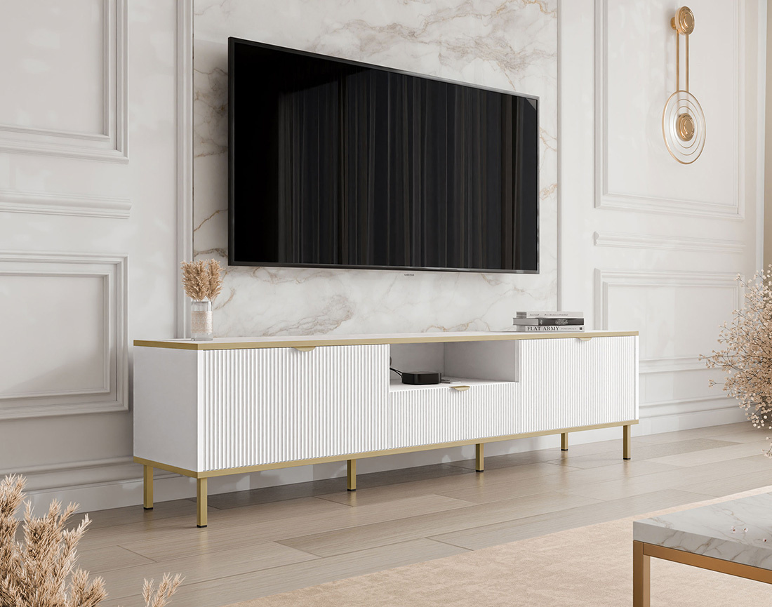 Meuble tv 181 cm 2 portes et 1 tiroir Hope
