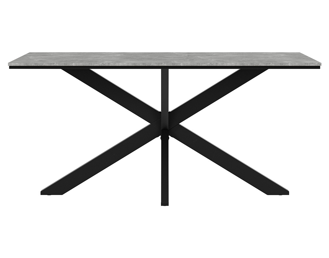 Table à manger plateau effet béton pieds en métal 4 à 6 personnes Tom
