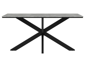 Table à manger plateau effet béton pieds en métal 4 à 6 personnes Tom