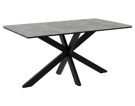 Table à manger plateau effet béton pieds en métal 4 à 6 personnes Tom