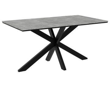 Table à manger plateau effet béton pieds en métal 4 à 6 personnes Tom