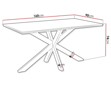 Table à manger plateau effet marbre pieds en métal 4 à 6 personnes Tom