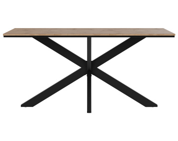 Table à manger plateau effet bois pieds en métal 4 à 6 personnes Tom