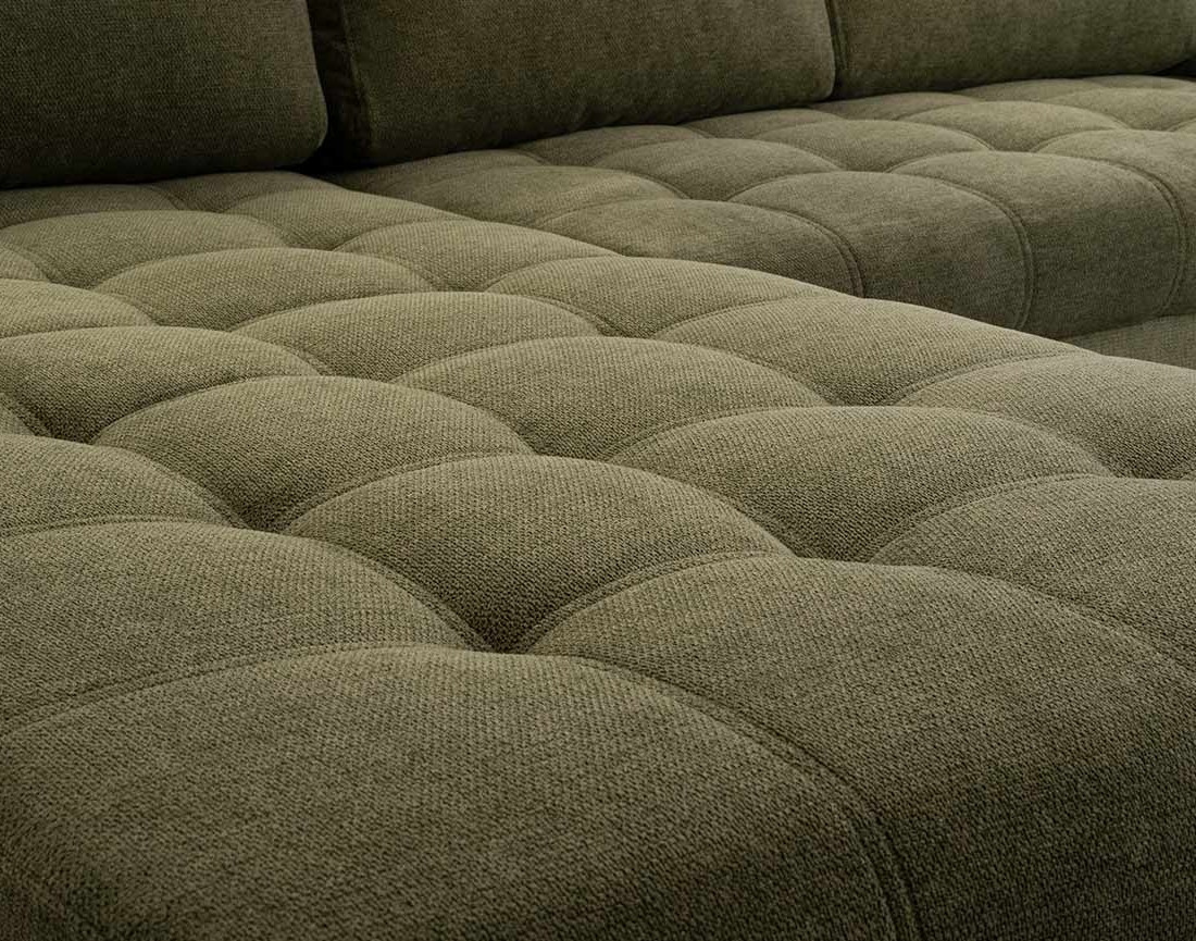 Canapé d'angle gauche 4 places convertible avec coffre en tissu texturé Bianca