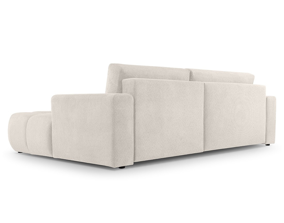 Canapé d'angle droit 4 places convertible avec coffre en velours texturé Leonie