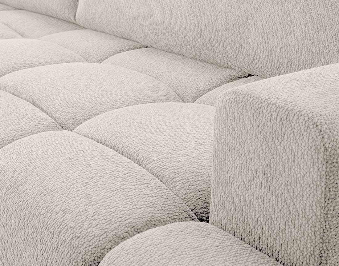 Canapé d'angle gauche 4 places convertible avec coffre en velours texturé Leonie