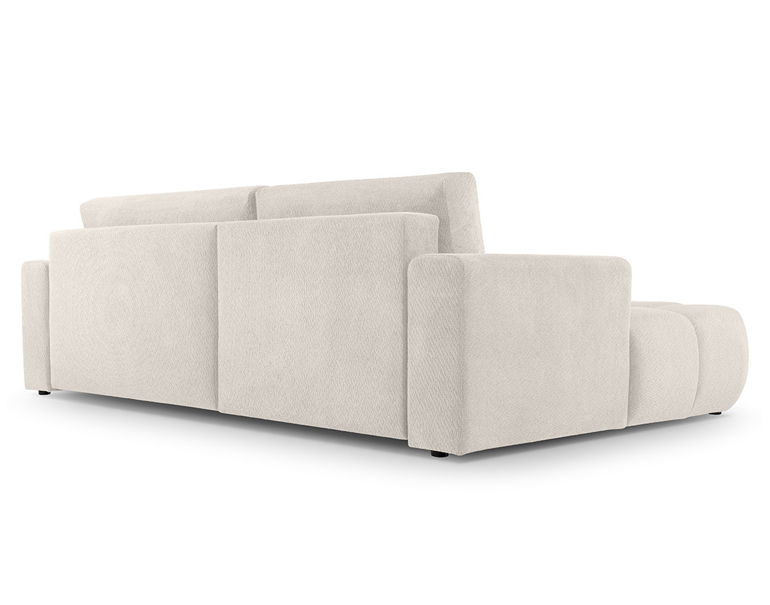 Canapé d'angle gauche 4 places convertible avec coffre en velours texturé Leonie