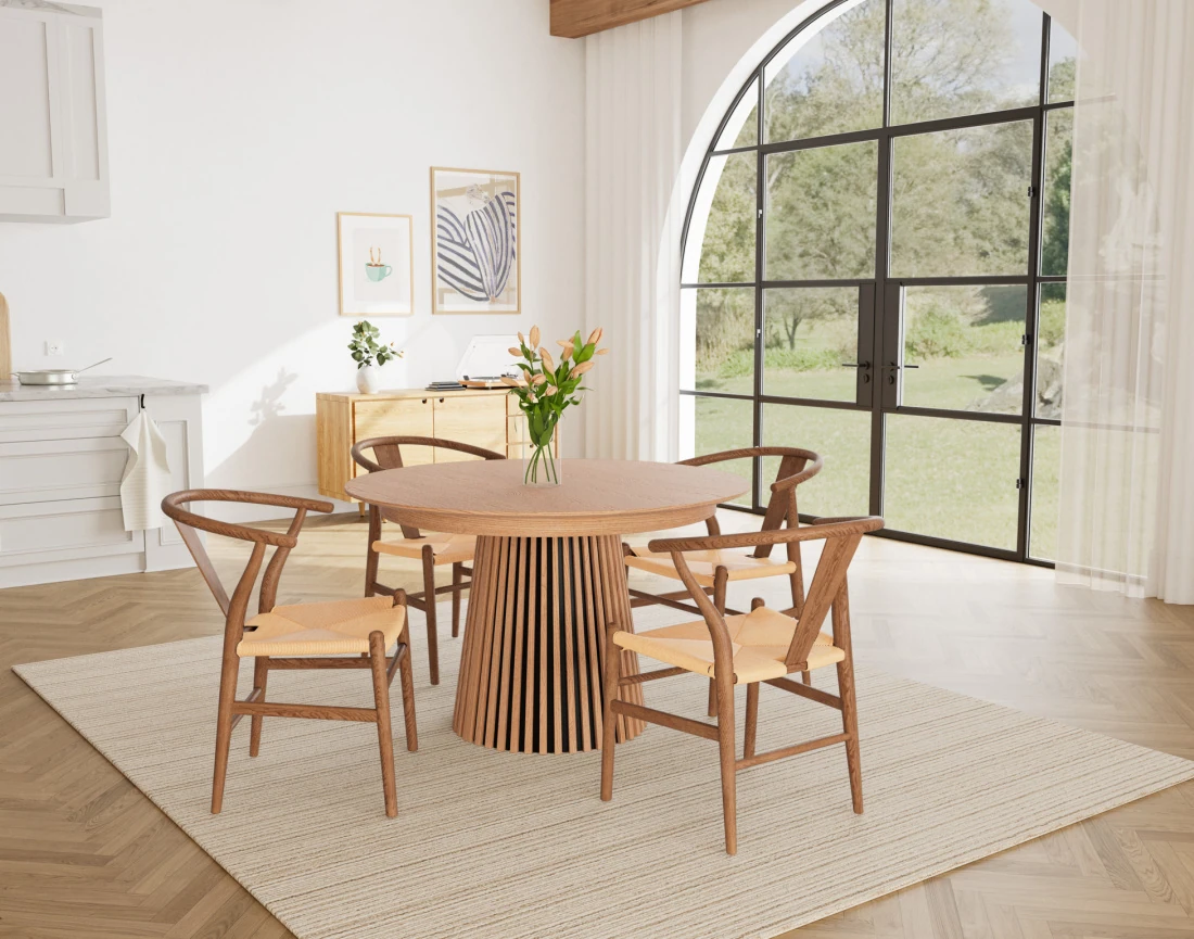 Table FREYA ronde extensible 4 à 8 personnes bois - Best Mobilier