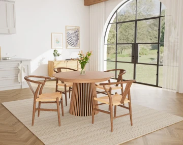Table FREYA ronde extensible 4 à 8 personnes bois - Best Mobilier