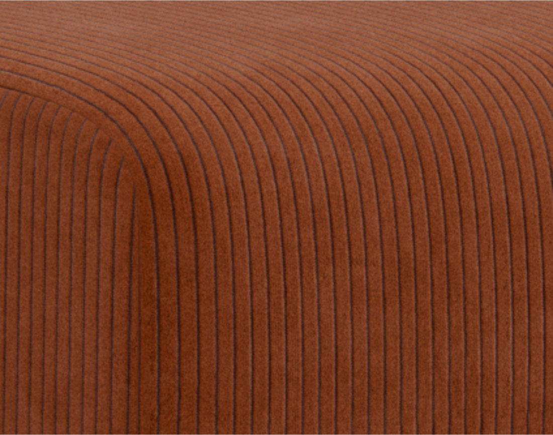 Canapé d'angle droit 4 places convertible avec coffre sans accoudoir en velours côtelé Topaze