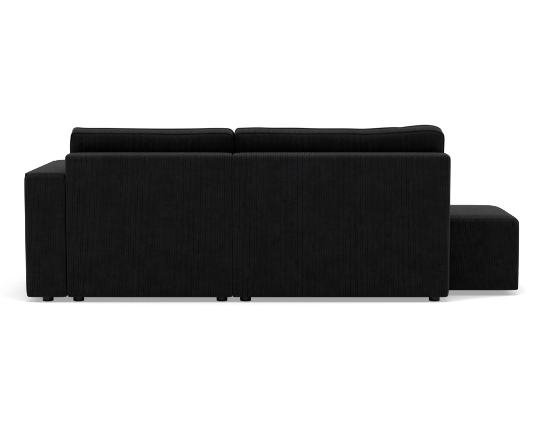 Canapé d'angle droit 4 places convertible avec coffre sans accoudoir en velours côtelé Topaze