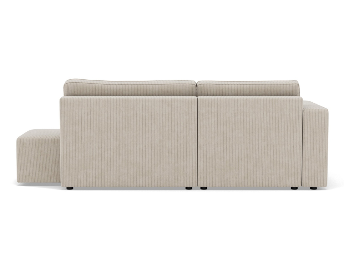 Canapé d'angle gauche 4 places convertible avec coffre sans accoudoir en velours côtelé Topaze