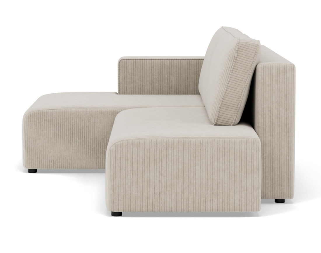 Canapé d'angle gauche 4 places convertible avec coffre sans accoudoir en velours côtelé Topaze