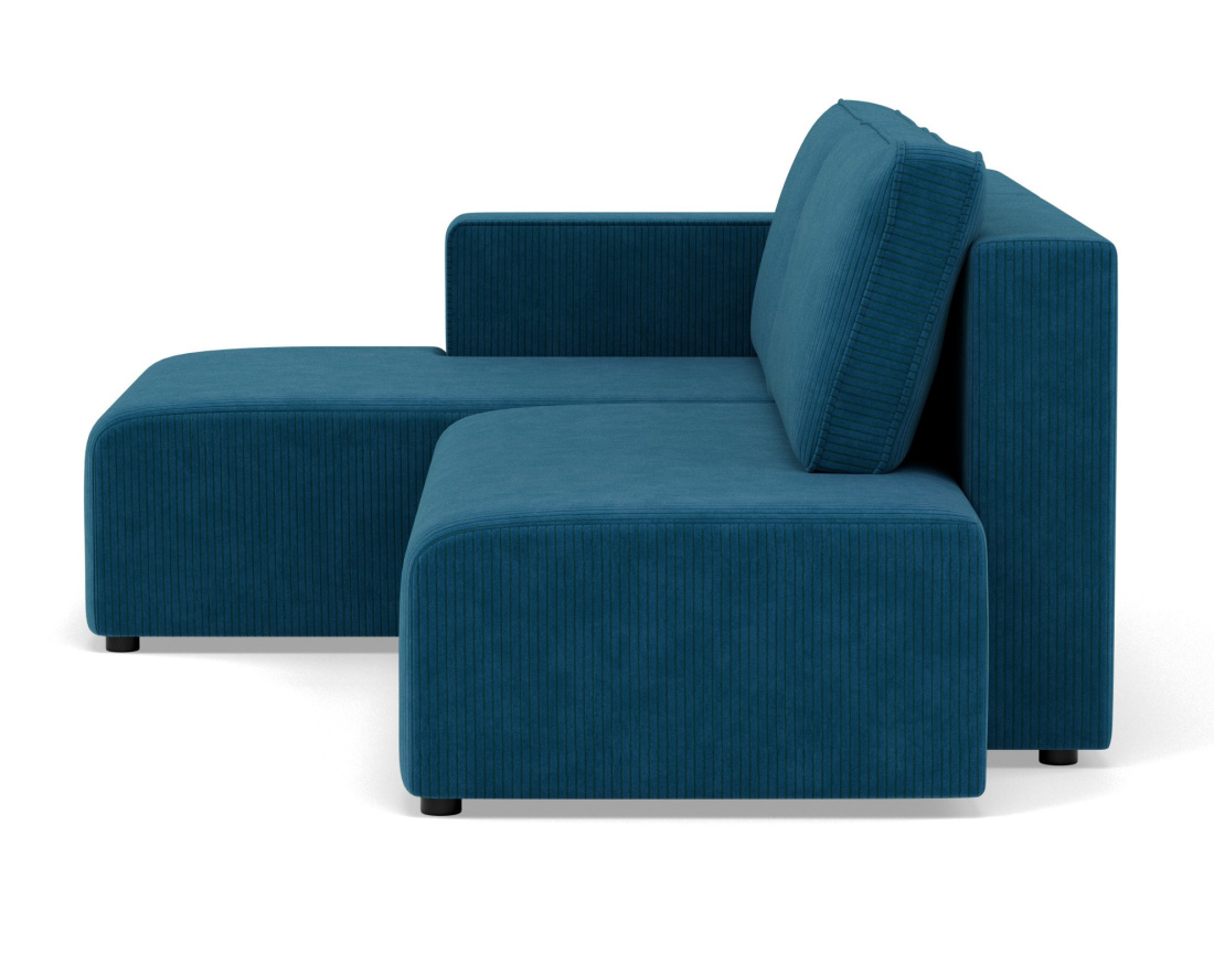 Canapé d'angle gauche 4 places convertible avec coffre sans accoudoir en velours côtelé Topaze