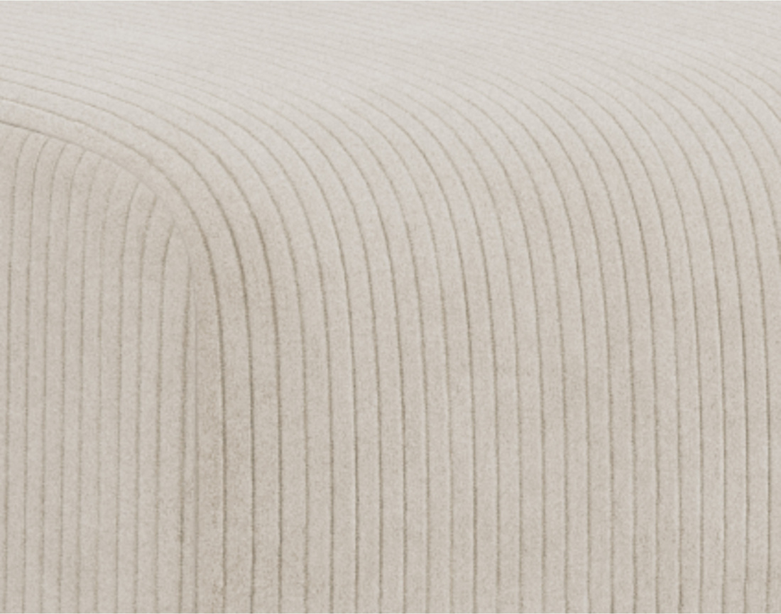 Canapé d'angle gauche 4 places convertible avec coffre sans accoudoir en velours côtelé Topaze