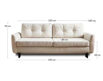 Canapé droit 3 places convertible Pet Friendly Nils - Best Mobilier