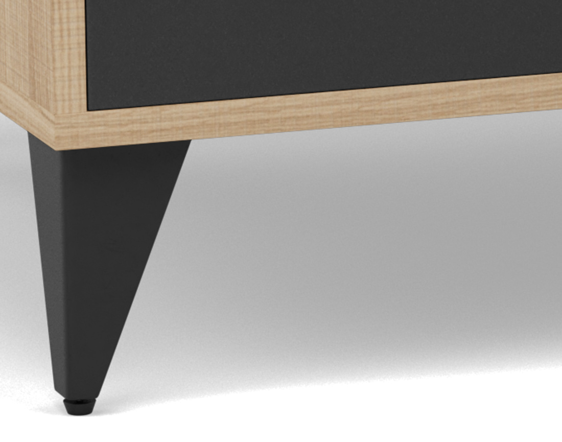 Table basse bois et métal noir 110 cm Tribeca