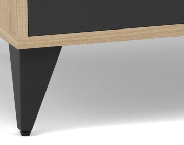 Table basse bois et métal noir 1 tiroir et 1 niche 110 cm Tribeca