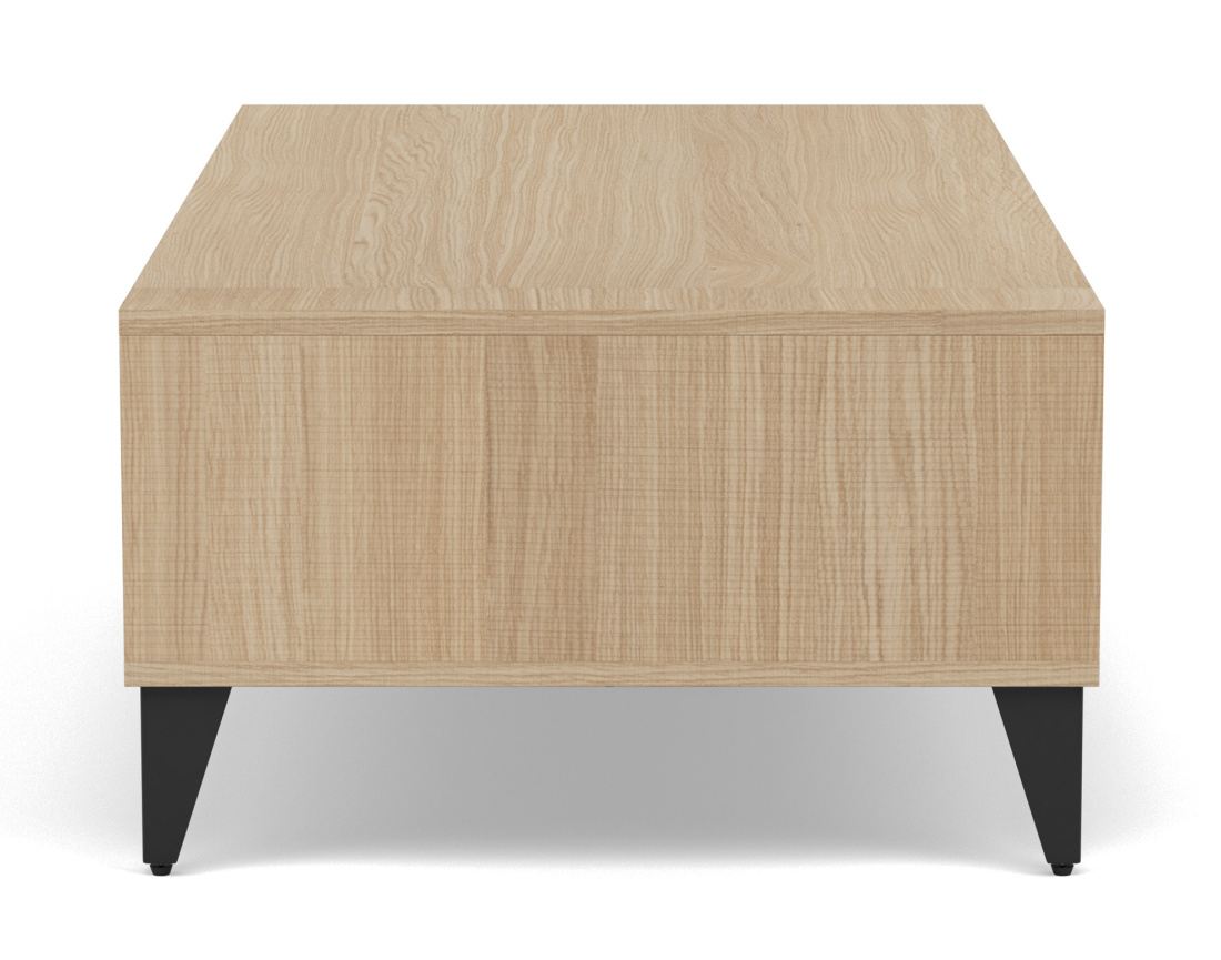 Table basse bois et métal noir 1 tiroir et 1 niche 110 cm Tribeca