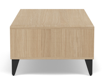 Table basse bois et métal noir 1 tiroir et 1 niche 110 cm Tribeca