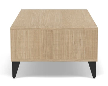 Table basse bois et métal noir 1 tiroir et 1 niche 110 cm Tribeca