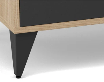 Buffet haut bois et métal noir 2 portes 100x112 cm Tribeca