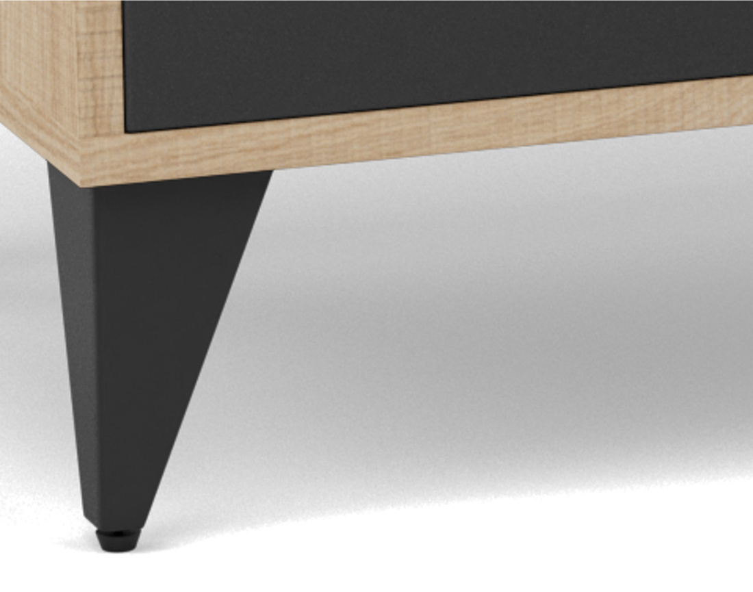 Buffet bas bois et métal noir 140 cm Tribeca