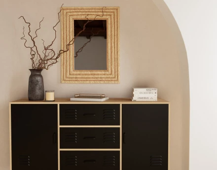 Buffet bas bois et métal noir 140 cm Tribeca