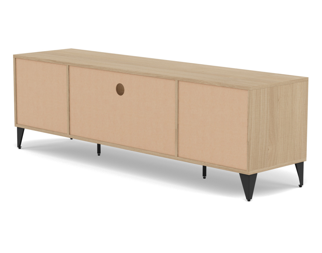 Meuble tv bois et métal noir 160 cm Tribeca