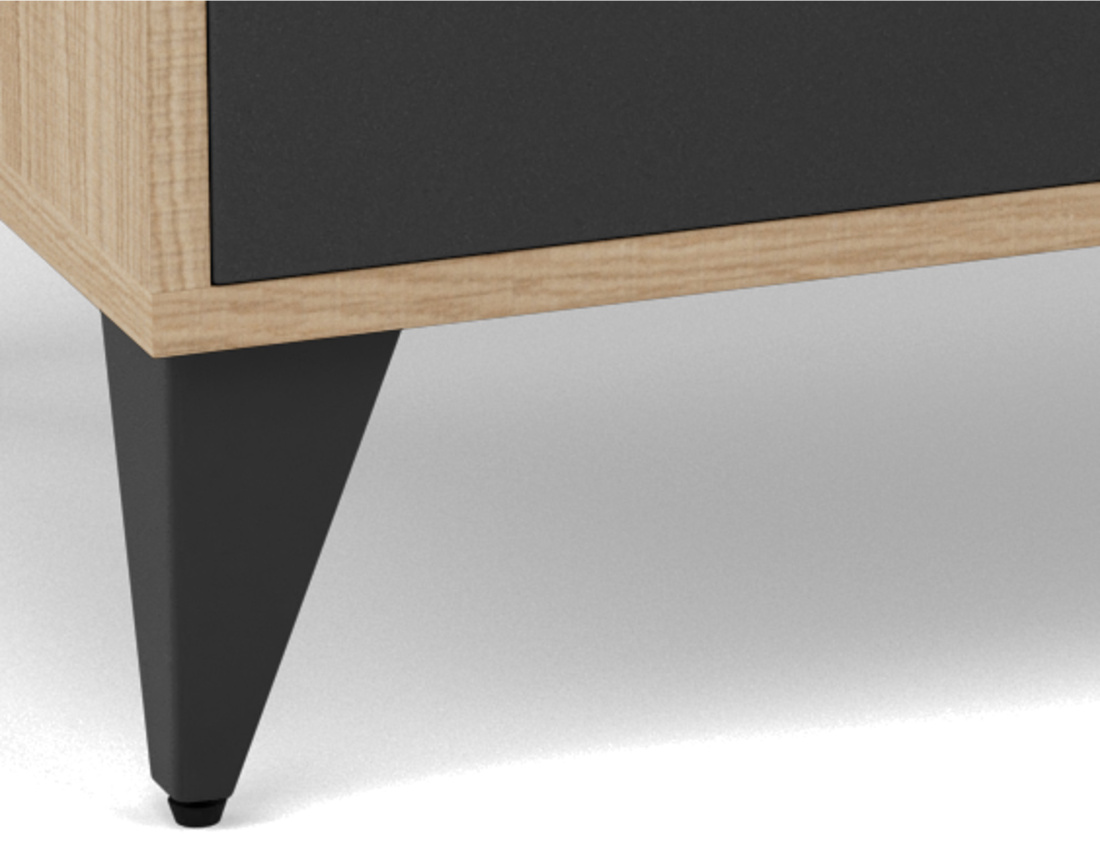 Meuble tv bois et métal noir 200 cm Tribeca