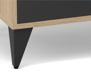 Meuble tv bois et métal noir 2 portes et 2 tiroirs 200 cm Tribeca