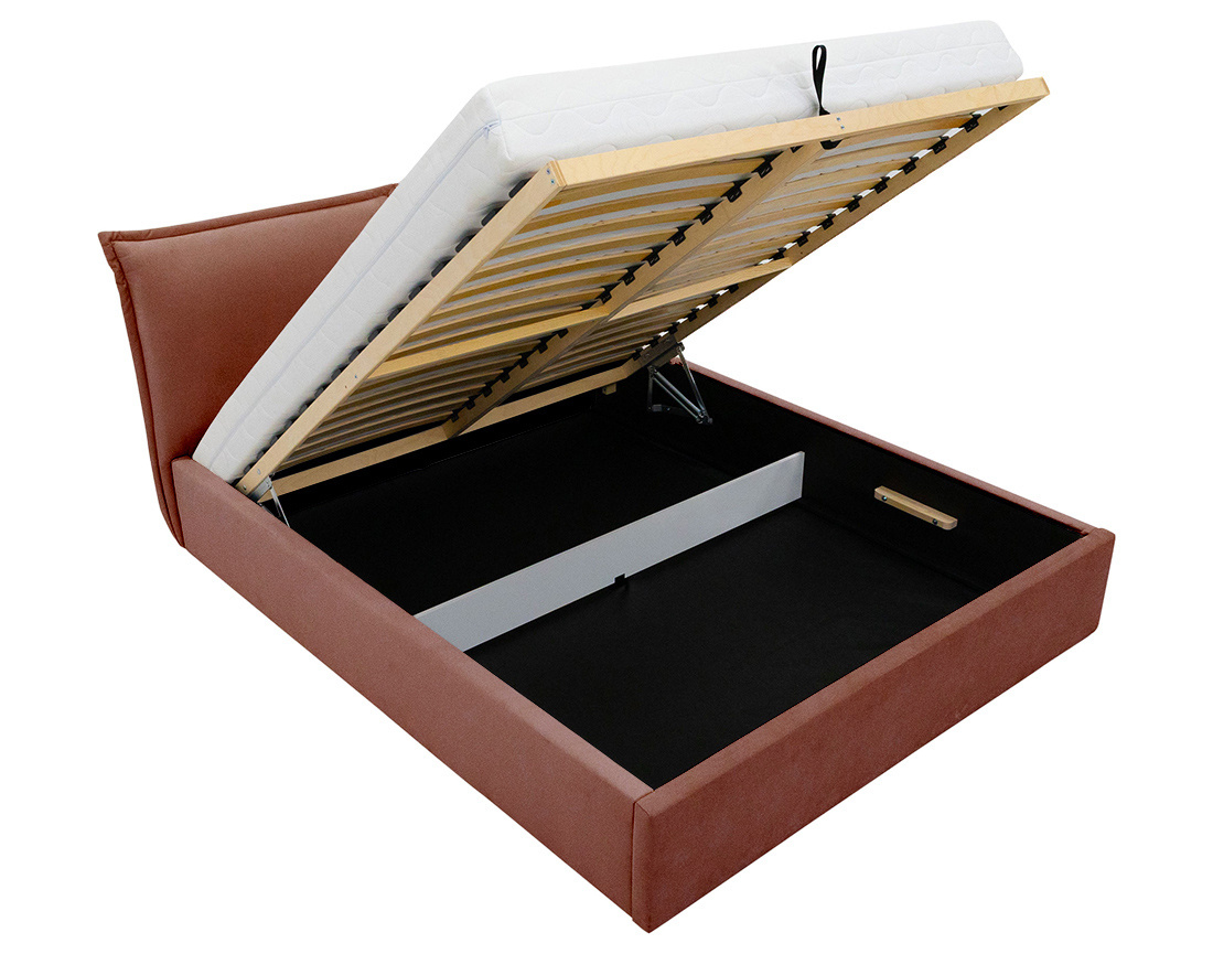 Lit coffre 140x200 cm en velours sommier inclus John
