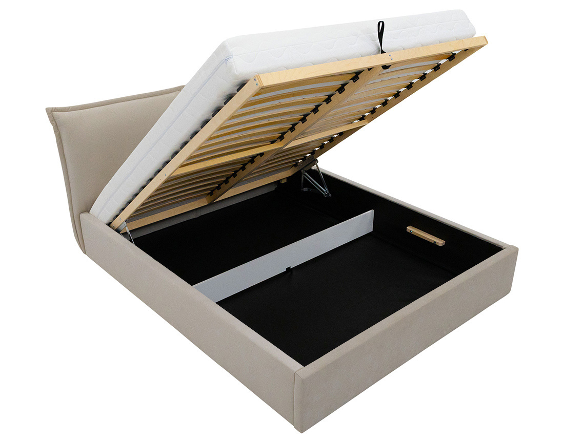 Lit coffre 140x200 cm en velours sommier inclus John