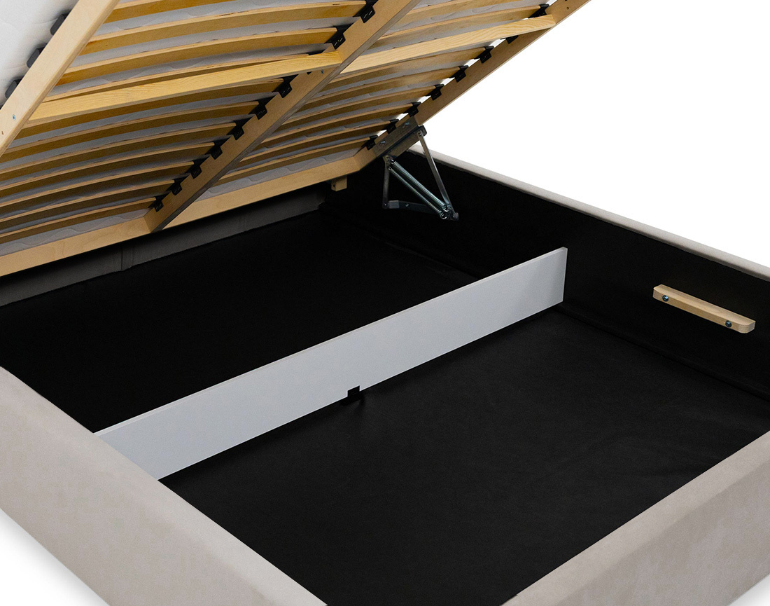 Lit coffre 140x200 cm en velours sommier inclus John